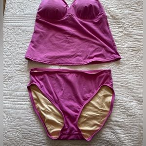 Lands End Halter Tankini Top and matching bottoms